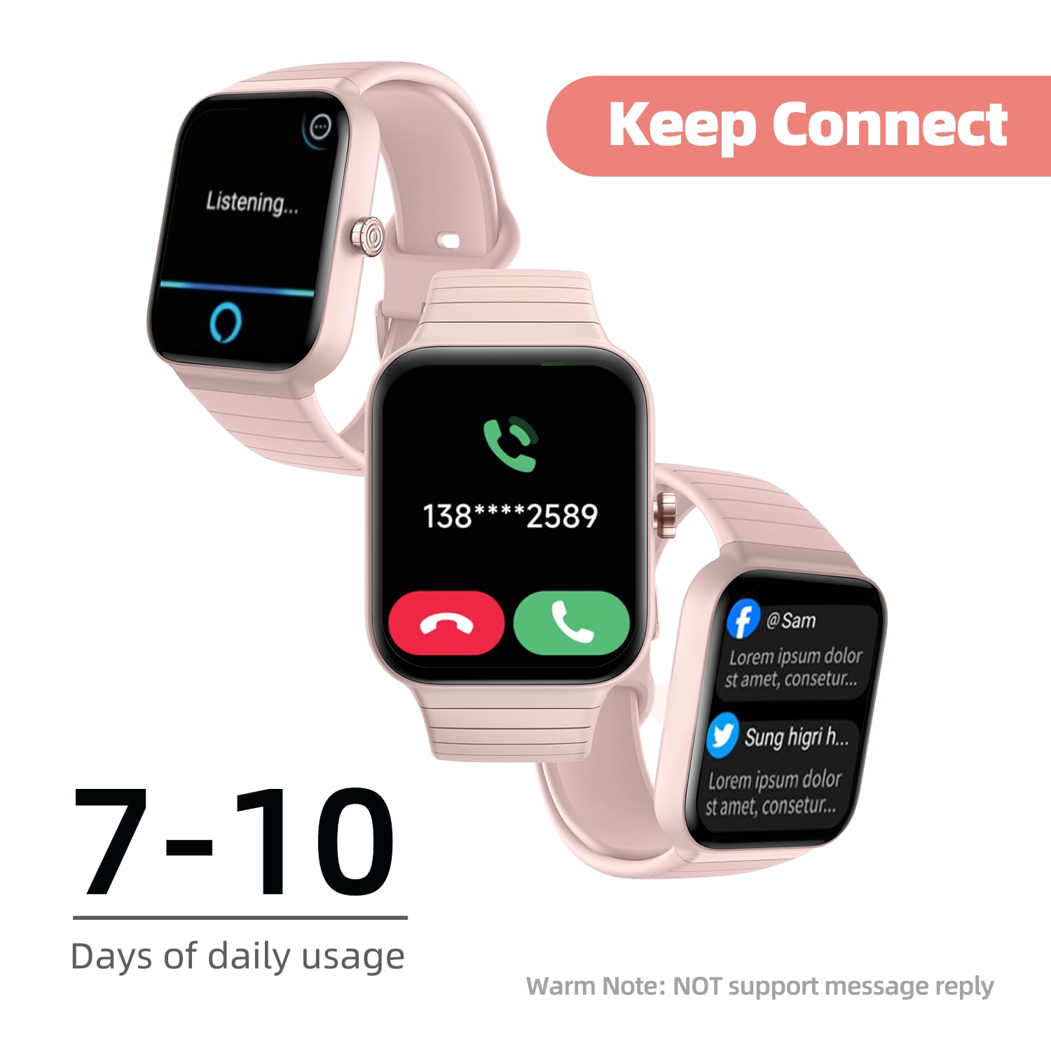 Smart Watch Answer/Make Call, Alexa Built In, Fitness Tracker With 100 Sport Modes, Heart Rate, Blood Oxygen, Stress And Sleep M